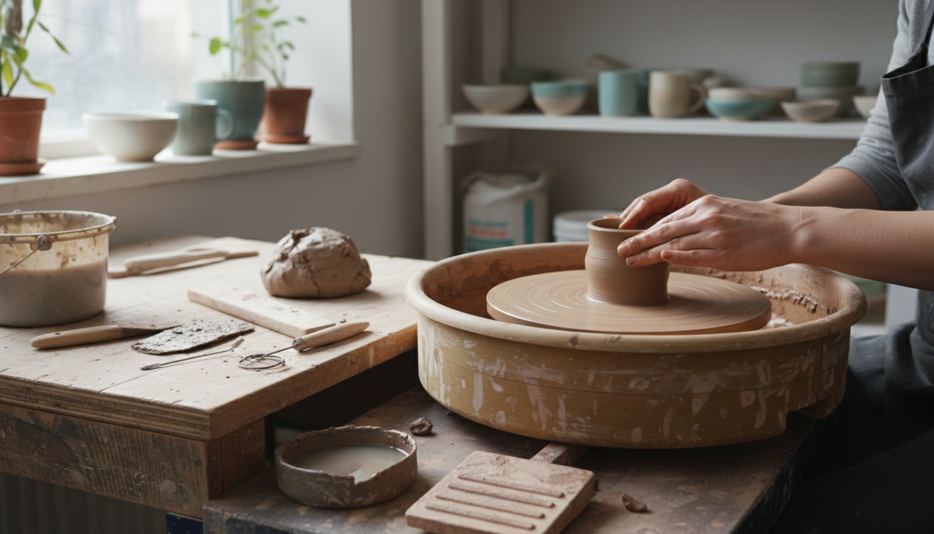 découvrez comment utiliser un tour de potier manuel pour débuter en poterie et créer vos premières pièces artisanales avec des conseils étape par étape.
