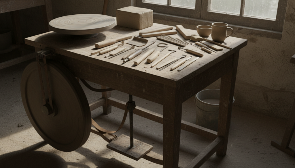 apprenez les bases du tour de potier à pied avec ce guide pour débutants, idéal pour maîtriser les techniques essentielles et créer vos premières poteries.