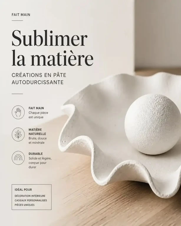 Résultat d'une recette de pâte autodurcissante maison mise en forme