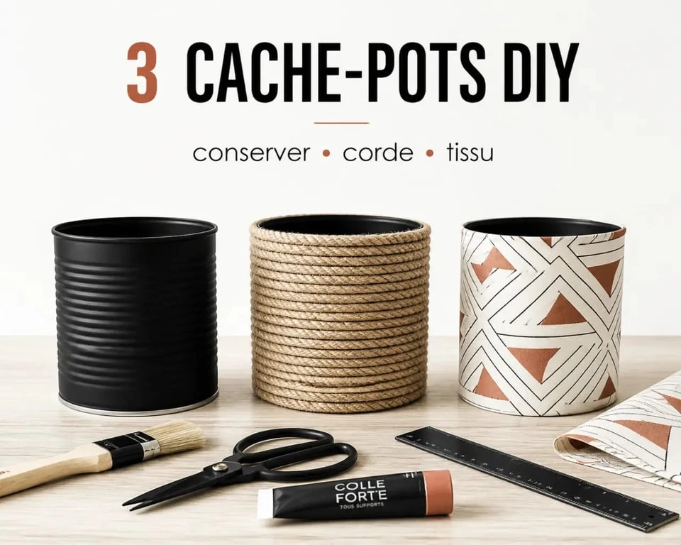 Fabriquer un cache pot facile avec plusieurs finitions décoratives pour comparer les styles