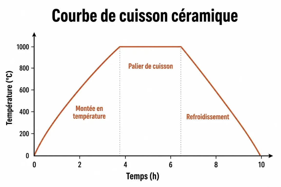 Courbe de température idéale pour la cuisson de la poterie