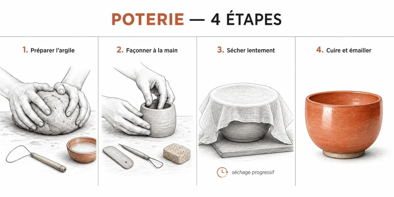 Comment faire de la poterie : étapes simples du façonnage, du séchage et de la cuisson