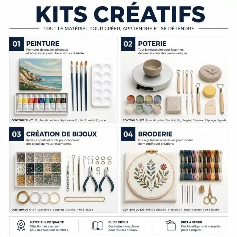 Différents types de kits de loisirs créatifs pour débutants