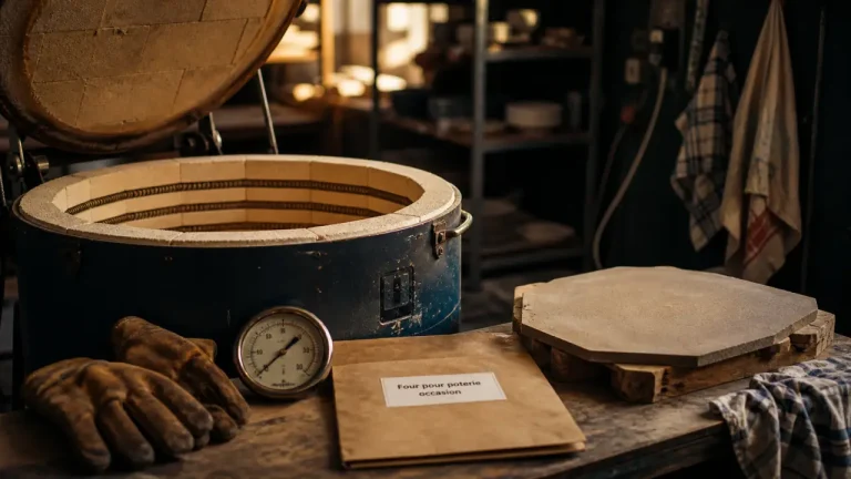 four pour poterie occasion : résistances à vérifier et transport avant achat