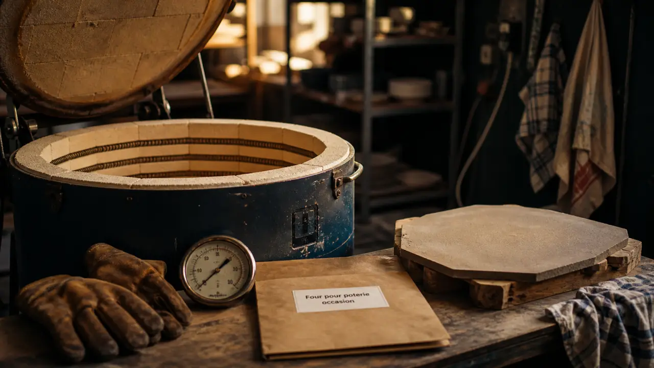 four pour poterie occasion : résistances à vérifier et transport avant achat