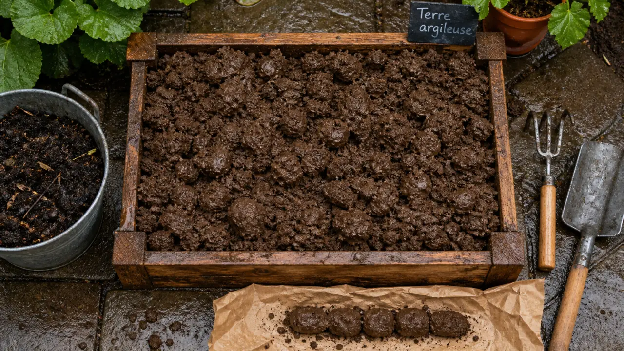 Terre argileuse humide et compost pour potager, sans retourner ni tasser