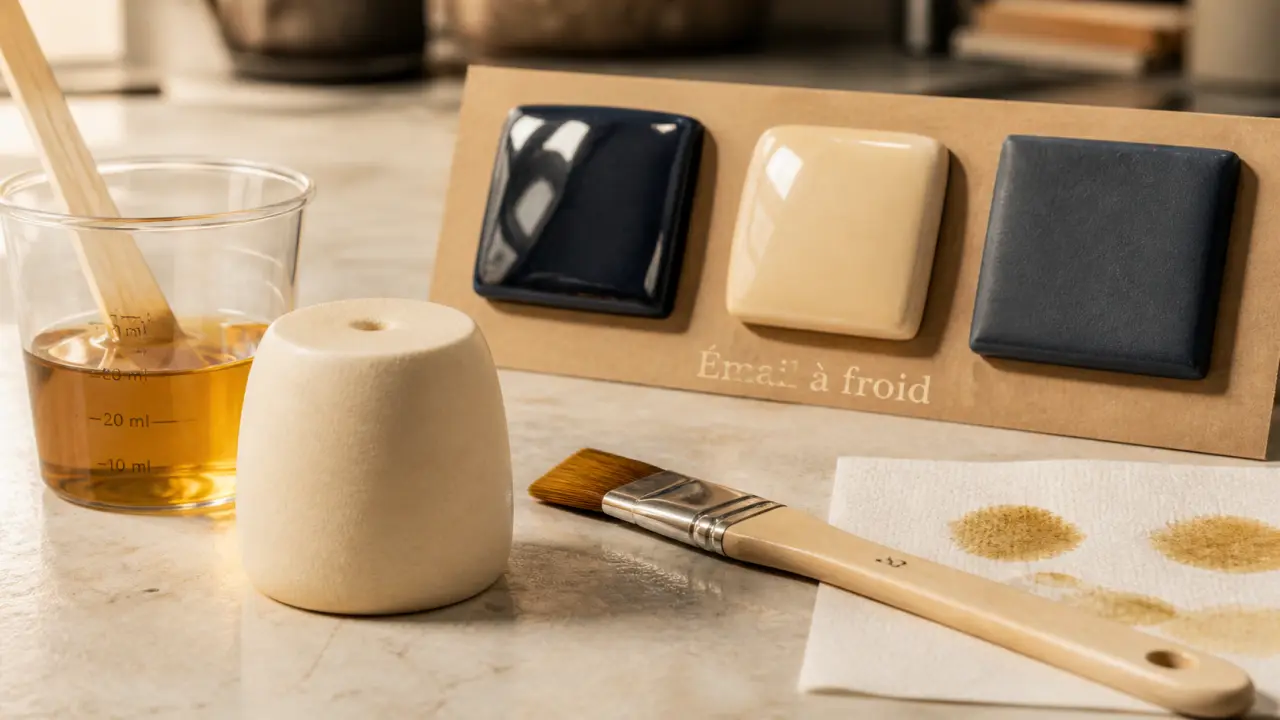 email ceramique sans cuisson : rendu brillant avec résine époxy sur céramique