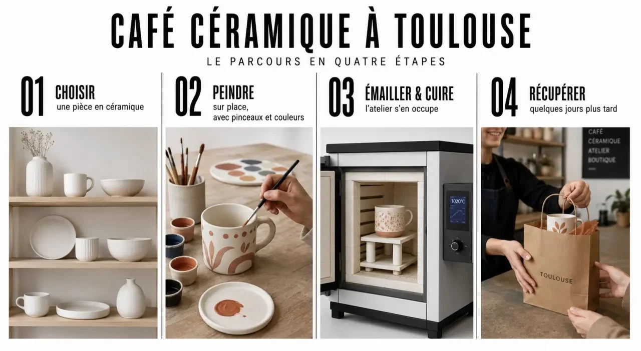 Café céramique toulouse : les 4 étapes pour peindre, cuire puis récupérer sa création