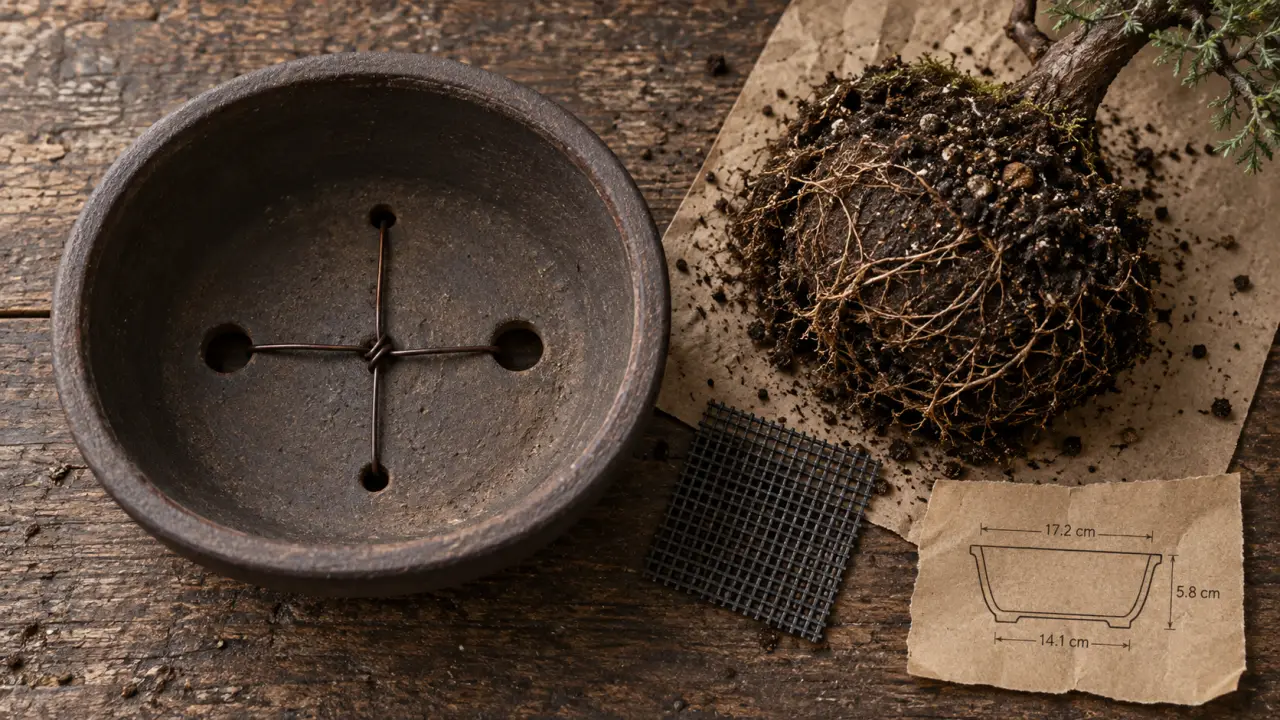 Poterie bonsai : pot adapté aux racines et au drainage