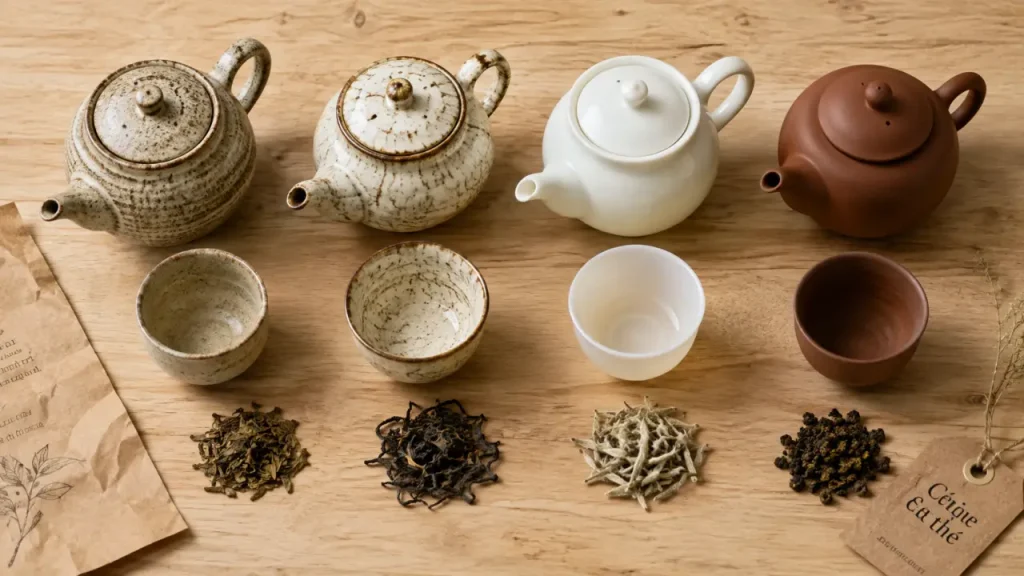 Théière en céramique : grès, porcelaine, argile ou faïence, choix selon le thé