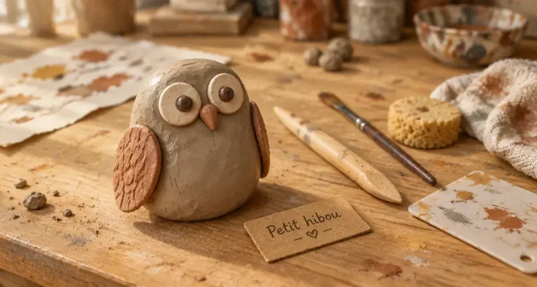 Petit hibou, modèle de sculpture en argile pour débutant, hibou en argile autodurcissante